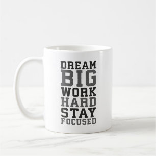 Dream Big, Work Hard, Stsay Focused - Gym, Hustle Kaffemugg