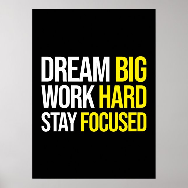 Dream Big, Work Hard, Stsay Focused - Gym, Hustle Poster (Framsidan)