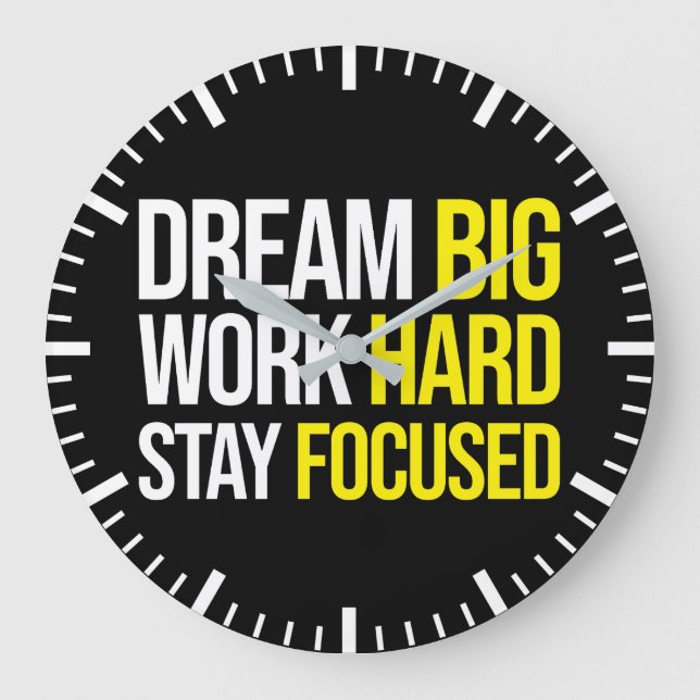Dream Big, Work Hard, Stsay Focused - Gym, Hustle Stor Klocka (Framsida)