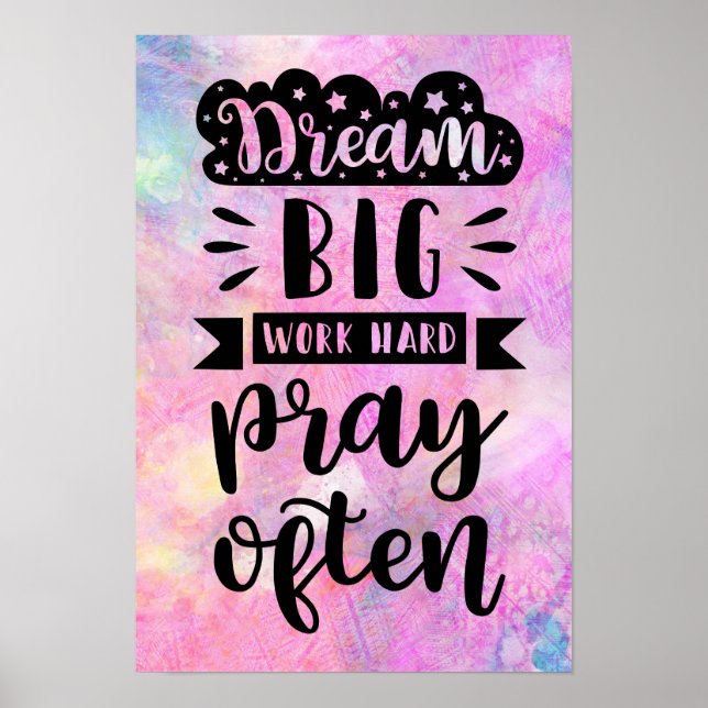 Dream Big Work-hårddisk ofta Poster (Framsidan)