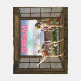 Dream Bigger Altered Art Vintage Dancers Fleecefilt