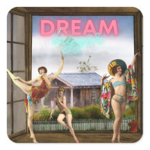 Dream Bigger Altered Art Vintage Dancers