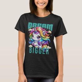 Dream Bigger Rainbow Unicorn T Shirt