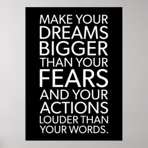 Dream Bigger Than Fears - Gym, Hustle, Success Poster