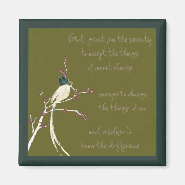 Dream Bird Serenity Prayer Magnet (Framsidan)