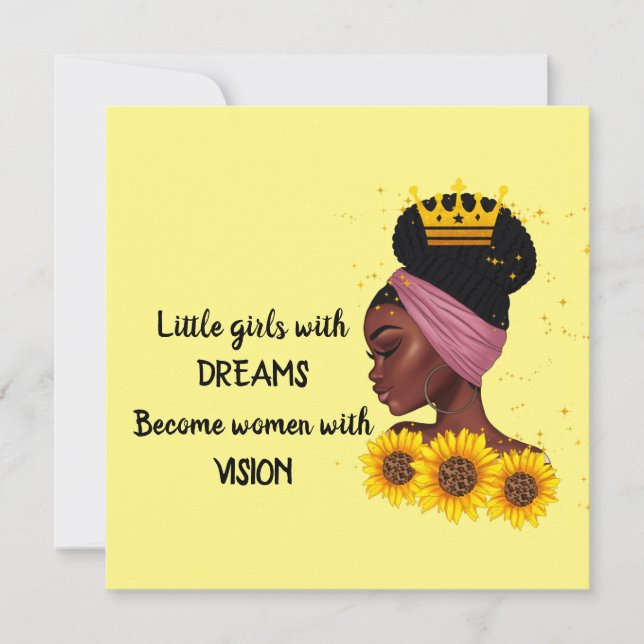 Dream Black Girl Empowerering Quote Kort (Framsida)