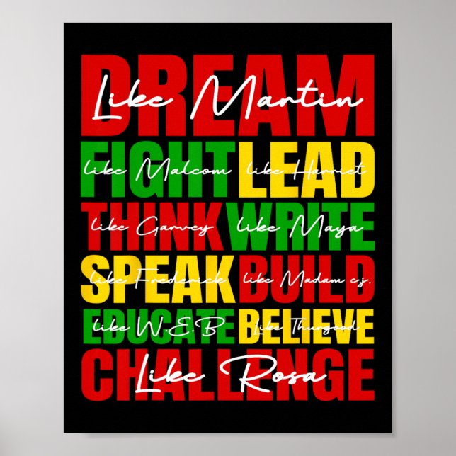 Dream Black History Month Junetonde African Ameri Poster (Framsidan)