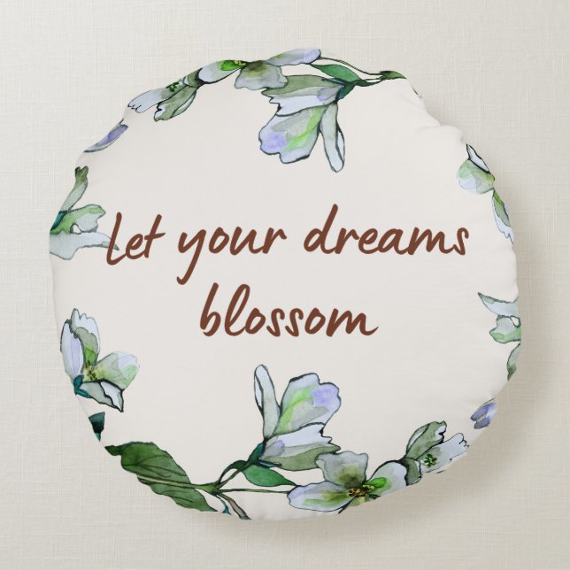 Dream Blommar Round Pillow Rund Kudde (Baksidan)