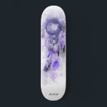 *~* Dream Boho Catcher Helig stamshamanic Mini Skateboard Bräda 18,5 Cm<br><div class="desc">* Western BOHO American Watercolor Abstrakt Dream Catcher Journey med vackra Feathers som en Shamanic-symbol för en Native American Andlig Healer eller BOHEMIAM-design. *** färg är till största delen LILA LAVENDER , VITE . Denna spritbaserade, esoteriska populära boho kreativ abstrakt modern drömmare och Fjäderdesign kommer med största sannolikhet att uppskattas...</div>
