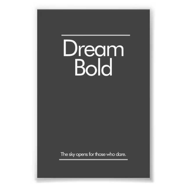 "Dream Bold” Minimalist Office Poster (Framsidan)