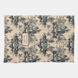 Dream Castle Midnight och Ivory Toile de Jouy Kökshandduk