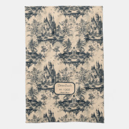 Dream Castle Midnight och Ivory Toile de Jouy Kökshandduk