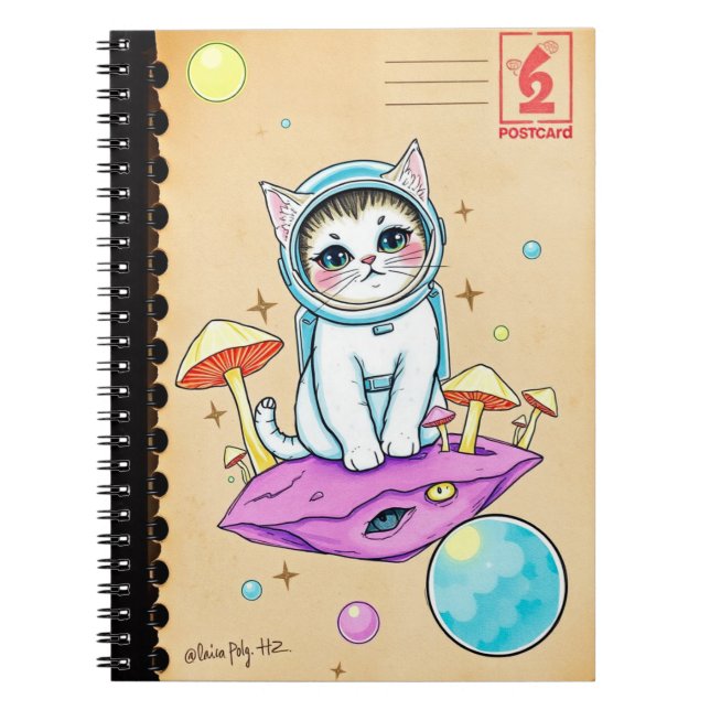 Dream Cat Journal - Retro Cosmic Vibes Anteckningsbok (Framsidan)