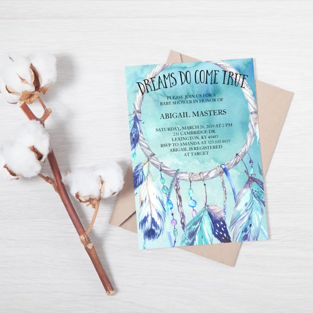 Dream Catcher Baby Shower-inbjudan till Tribal Boh Inbjudningar (Skapare uppladdad)