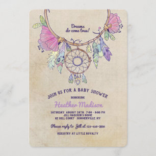Dream Catcher Baby Shower Inbjudningar