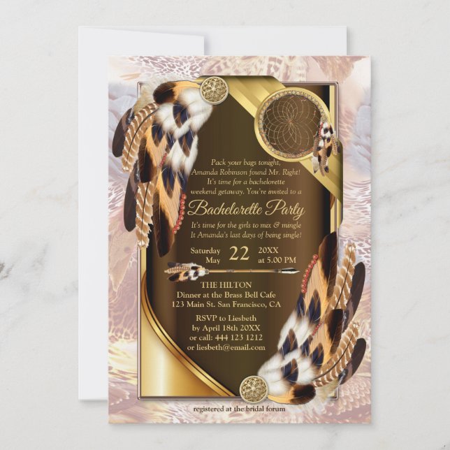 Dream Catcher Bachelorette Inbjudningar (Framsida)