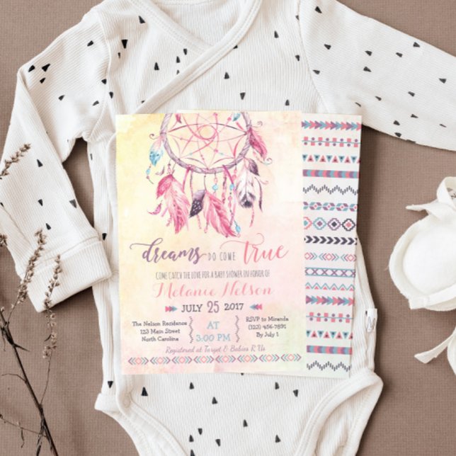 Dream Catcher Boho Baby Shower-inbjudan Inbjudningar (Skapare uppladdad)