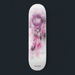 *~* Dream Catcher Boho Helig Tribal Shamanic Mini Skateboard Bräda 18,5 Cm<br><div class="desc">* Western BOHO American Watercolor Abstrakt Dream Catcher Journey med vackra Feathers som en Shamanic-symbol för en Native American Andlig Healer eller BOHEMIAM-design. *** färg är ROSA LAVENDER EGGPLANT on WHITE. Denna spritbaserade, esoteriska populära boho kreativ abstrakt modern drömmare och Fjäderdesign kommer med största sannolikhet att uppskattas av Shamans, Native...</div>