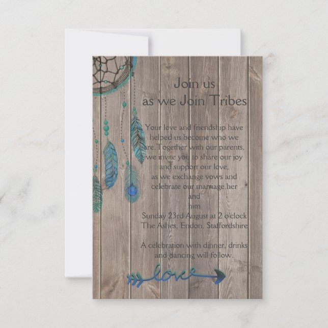 Dream Catcher Bröllop Inbjudningar (Framsida)