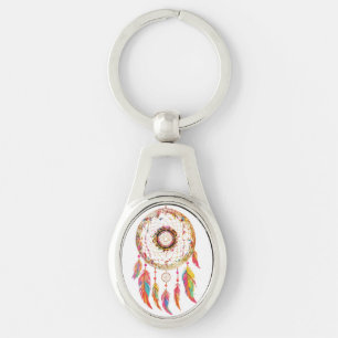 Dream Catcher Charm Ovalt Silverfärgad Nyckelring