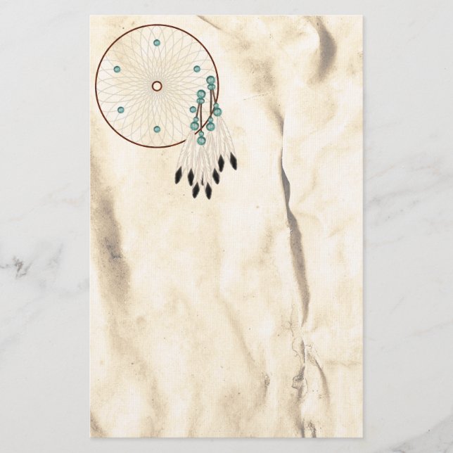 Dream Catcher den inhemska amerikanska mallen Brevpapper (Framsida)