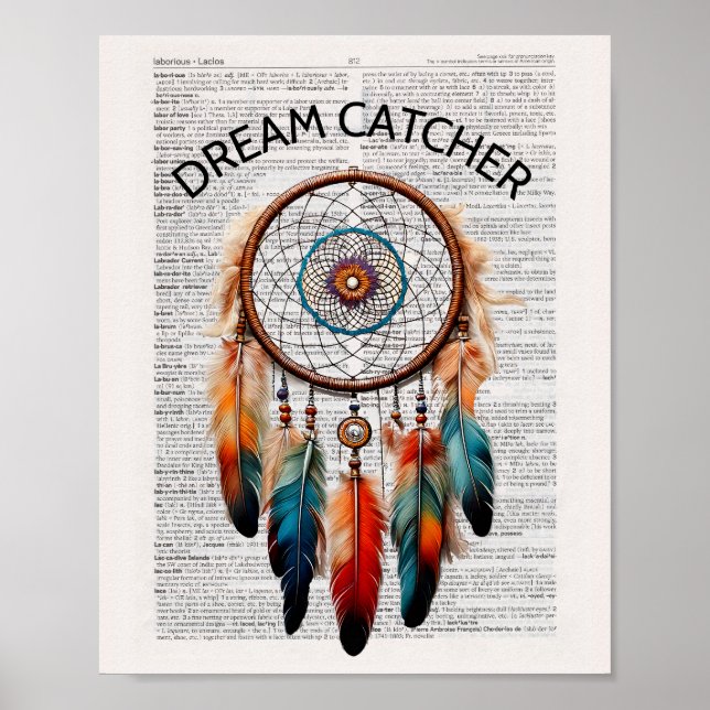Dream catcher - Dictionary-sidkonst-arbete Poster (Framsidan)