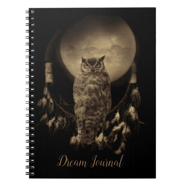 Dream Catcher Dream Journal med Uggla Anteckningsbok (Framsidan)