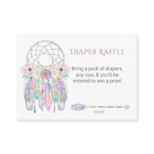 Dream Catcher Feathers Pastels Diaper Raffle