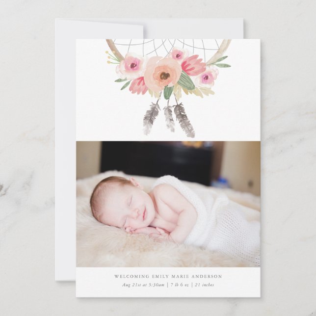 Dream Catcher födelsemeddelande Meddelande (Framsida)