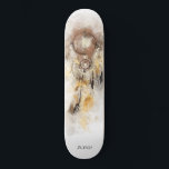*~* Dream Catcher Helig Boho Tribal Shamanic Mini Skateboard Bräda 18,5 Cm<br><div class="desc">* Western BOHO American Watercolor Abstrakt Dream Catcher Journey med vackra Feathers som en Shamanic-symbol för en Native American Andlig Healer eller BOHEMIAM-design. *** färg är mestadels MJÖLK OCH PEACH PÅ VITE. Denna spritbaserade, esoteriska populära boho kreativ abstrakt modern drömmare och Fjäderdesign kommer med största sannolikhet att uppskattas av Shamans,...</div>
