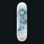 *~* Dream Catcher Helig Tribal Shamanic Boho Mini Skateboard Bräda 18,5 Cm<br><div class="desc">* Western BOHO American Watercolor Abstrakt Dream Catcher Journey med vackra Feathers som en Shamanic-symbol för en Native American Andlig Healer eller BOHEMIAM-design. *** färg är mestadels MUTE TEAL och TURQUOISE på WHITE. Denna spritbaserade, esoteriska populära boho kreativ abstrakt modern drömmare och Fjäderdesign kommer med största sannolikhet att uppskattas av...</div>