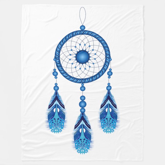 DREAM CATCHER i BLUE Fleecefilt (Framsidan)