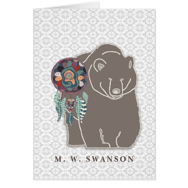 Dream Catcher med Brown Bear Native American OBS Kort (Framsidan)
