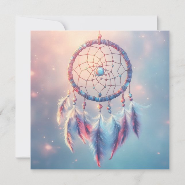 Dream Catcher med Soft Feathers och Pärlor (Framsida)