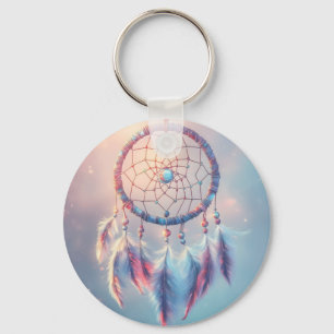 Dream Catcher med Soft Feathers och Pärlor Nyckelring