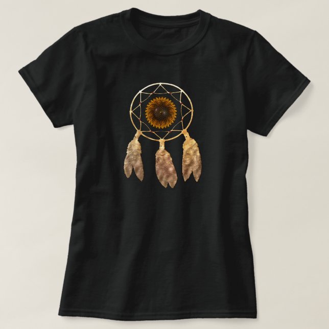Dream Catcher med Solros Native American APPAR T-shirt (Design framsida)