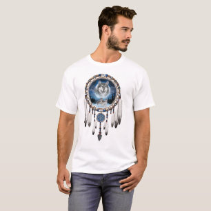Dream Catcher med vargens bakgrund Tee