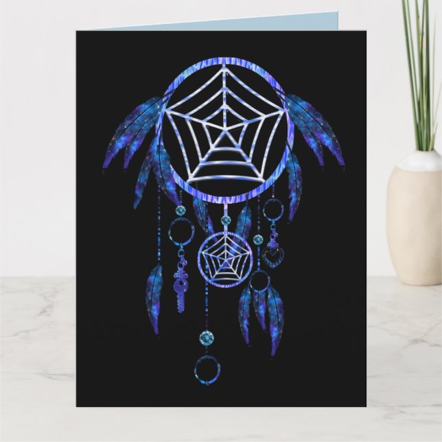 DREAM CATCHER NATIVE AMERICAN BIRTHDAY CARD KORT (Framsida)