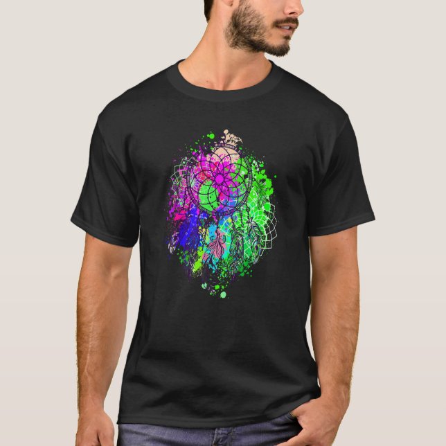 Dream Catcher Native American Feathers Tribal Drea T Shirt (Framsida)