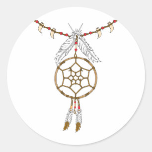 Dream Catcher Necklace Runt Klistermärke