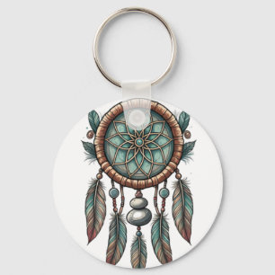 Dream Catcher nyckelkedjan Aluminiumcirkel Nyckelring