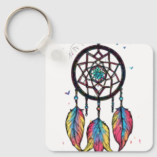 Dream Catcher nyckelkedjan Aluminiumfyrkantiga Nyckelring