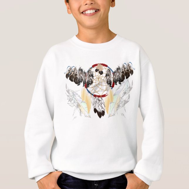 Dream Catcher och Feathers Shirt (vid) T Shirt (Framsida)