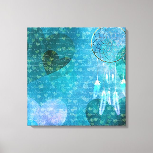 Dream Catcher och Hearts Canvastryck (Framsida)