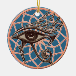 Dream Catcher Öga från Horus Blue Julgransprydnad Keramik