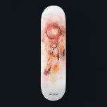 *~* Dream Catcher Shaman Helig-stammen. Shamanic Mini Skateboard Bräda 18,5 Cm<br><div class="desc">* Western BOHO American Watercolor Abstrakt Dream Catcher Journey med vackra Feathers som en Shamanic-symbol för en Native American Andlig Healer eller BOHEMIAM-design. *** färg är både Rosa och RUST, PEACH, Salmon och grått. Denna spritbaserade, esoteriska populära boho kreativ abstrakt modern drömmare och Fjäderdesign kommer med största sannolikhet att uppskattas...</div>