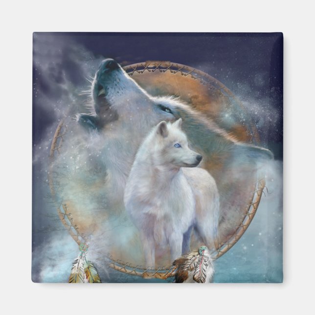 Dream Catcher - Spirit Varg Art Magnet (Framsidan)