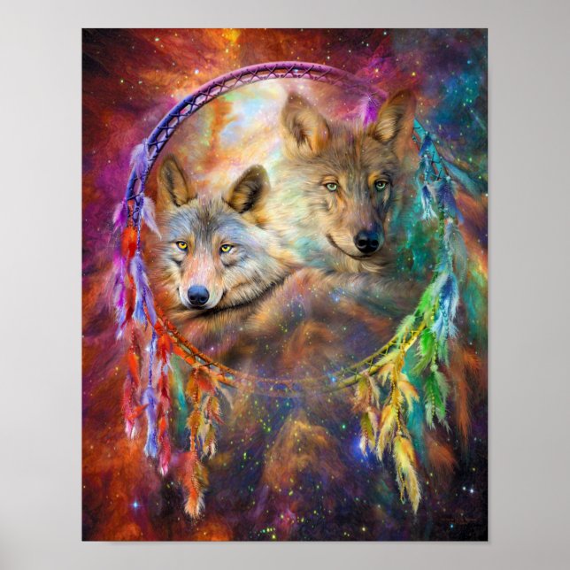 Dream Catcher - Vargar i  Art Poster/Skriv ut Poster (Framsidan)