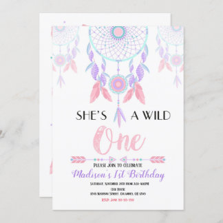 Dream Catcher Vild 1:a födelsedagsinbjudan Inbjudningar
