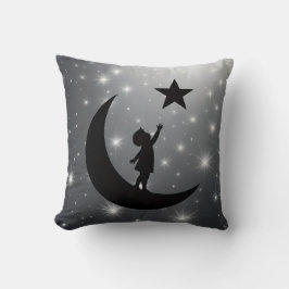 Dream Chaser Cute Minimalist Moon and Star Design Kudde
